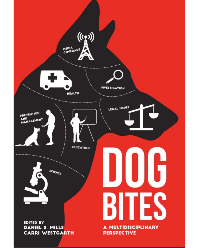 Portada del libro "Dog Bites", sobre causas, prevención y manejo de mordeduras de perro.