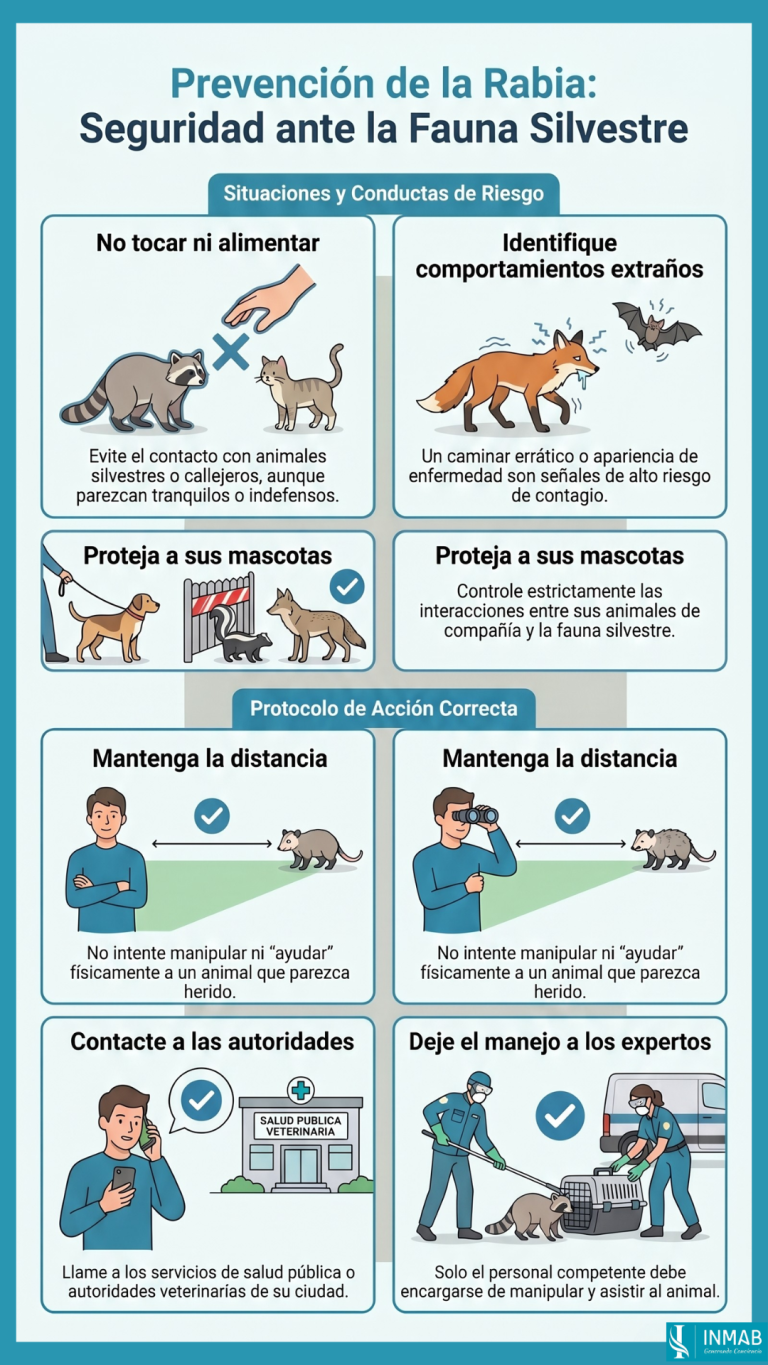 Evitar el contacto con animales silvestres es clave para prevenir la rabia y reducir el riesgo de contagio.