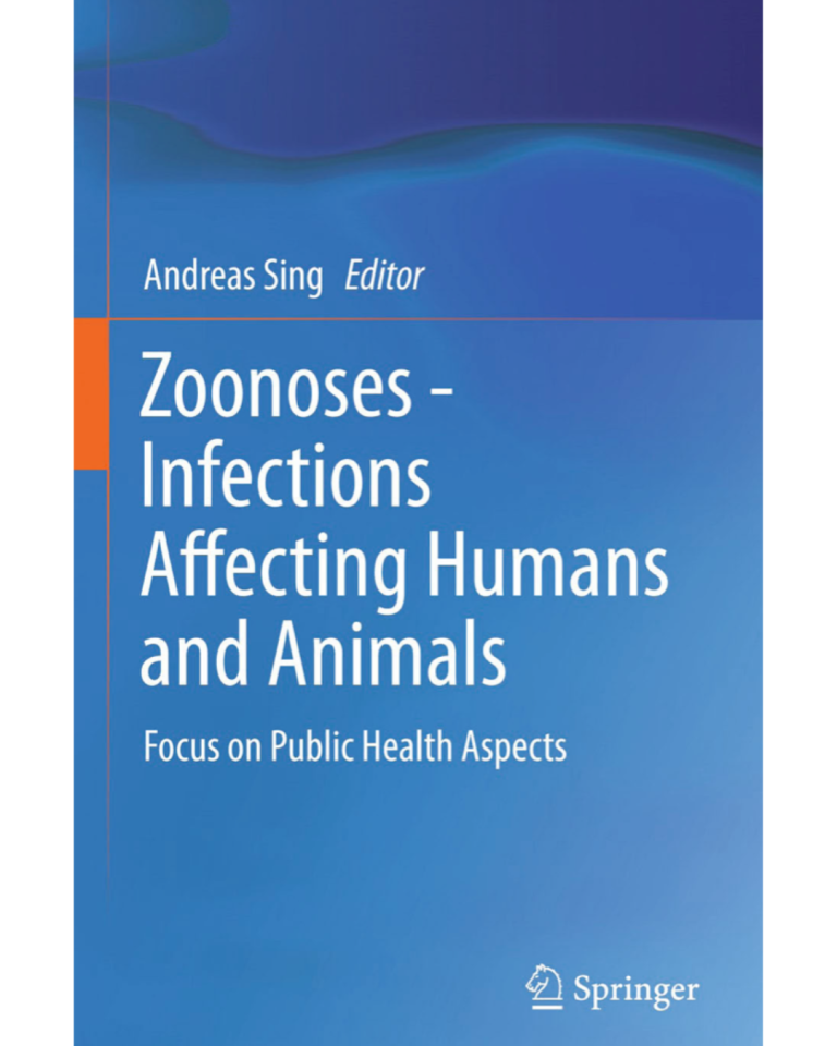 Portada del libro "Zoonoses", sobre enfermedades de origen animal y su impacto en la salud humana y ambiental.