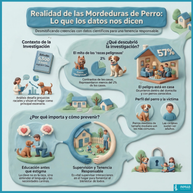 Infografía sobre un estudio en Chile que caracteriza las mordeduras de perro y aporta evidencia para mejorar su prevención.