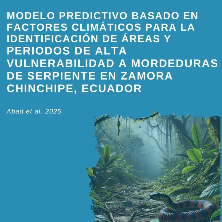 Imagen destacada del estudio sobre riesgo climático de mordeduras de serpiente en Zamora Chinchipe, Ecuador - INMAB