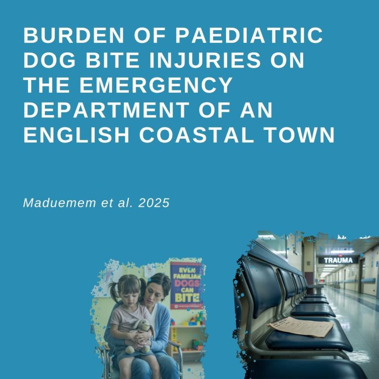 Miniatura del artículo sobre mordeduras de perro en niños atendidos en urgencias de Blackpool, con título y fotos alusivas.