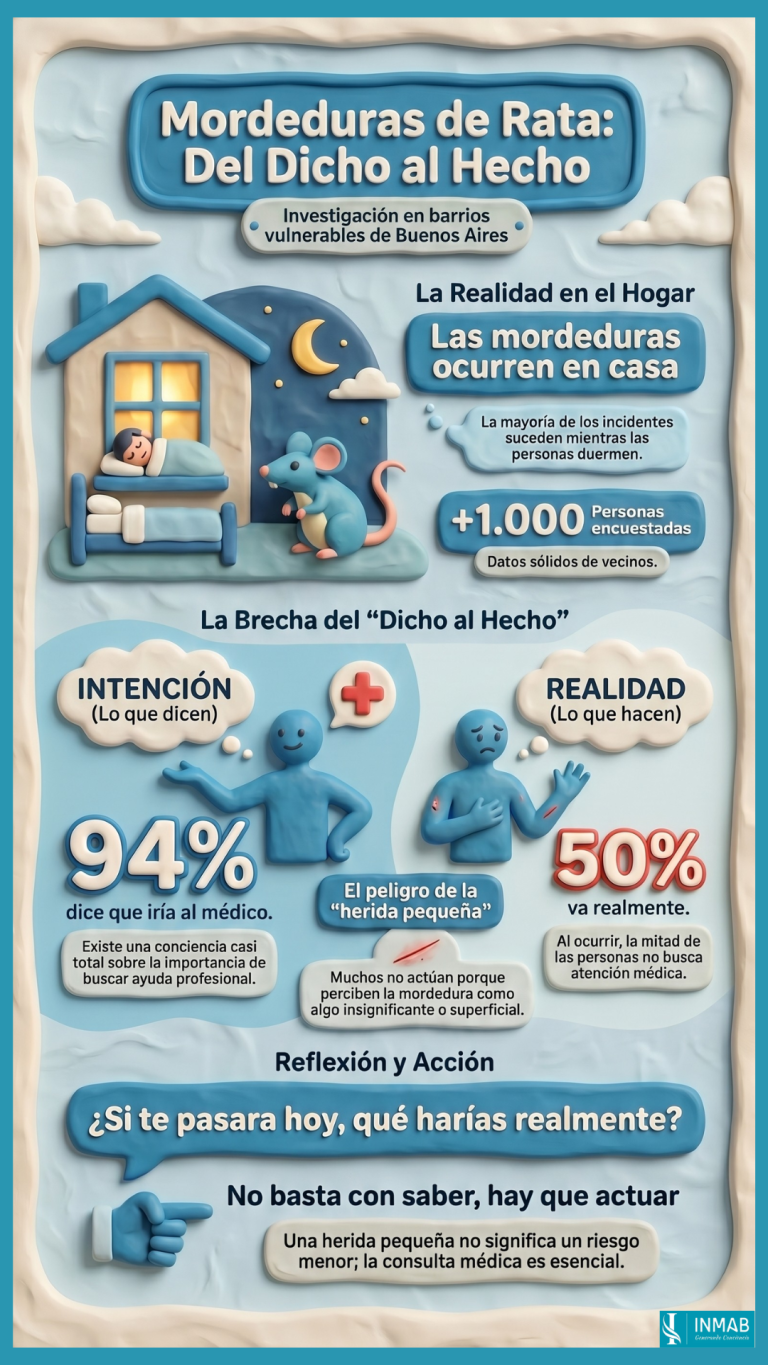 Mordeduras de rata: la brecha entre lo que decimos y lo que hacemos - INMAB Mordeduras de rata: qué dice la gente que haría y qué hace realmente. Claves para entender por qué no siempre se busca atención médica.